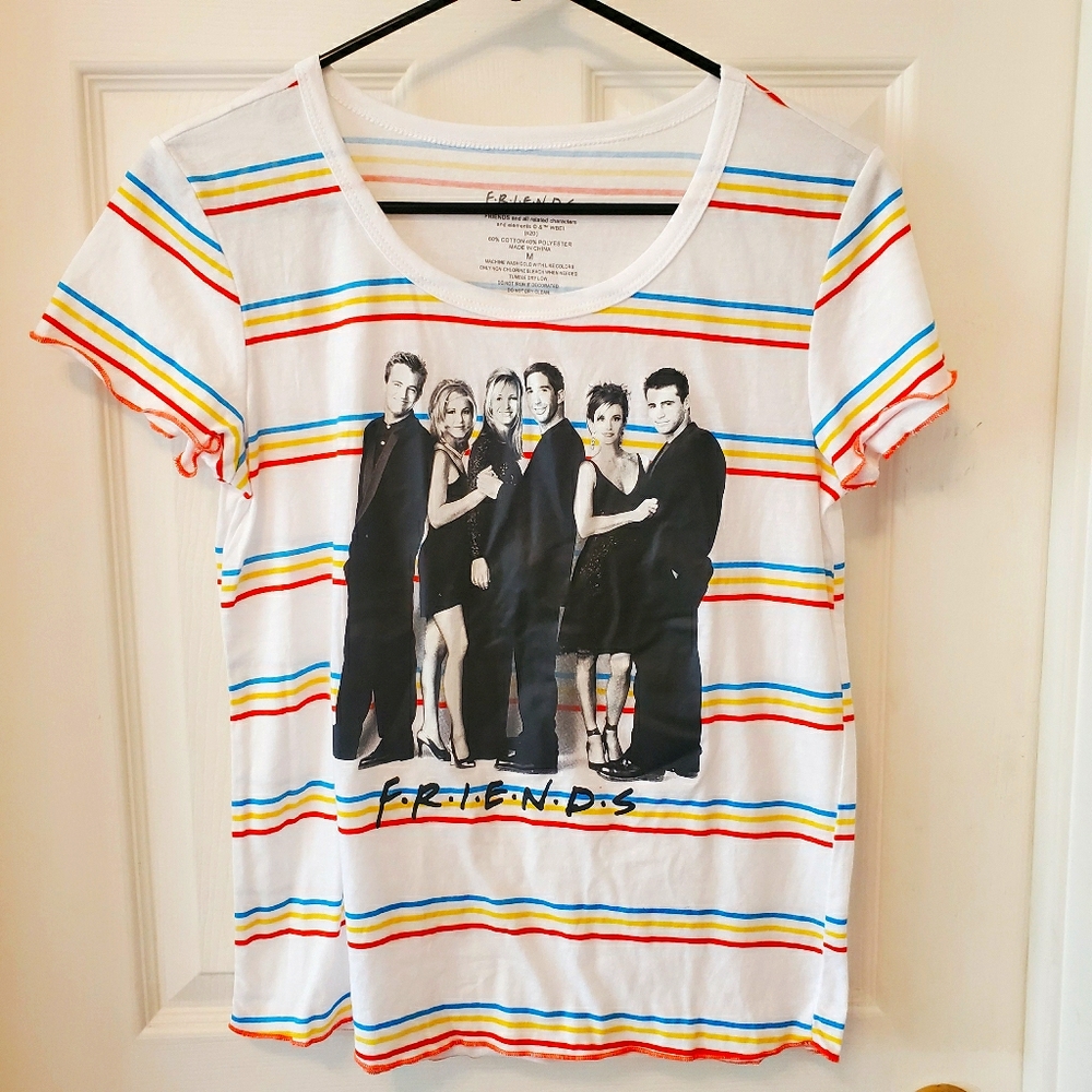 NWOT size medium striped friends graphic tee